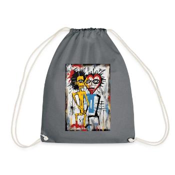 Abstract Couple - Urban Art - Drawstring Bag - grey - Front