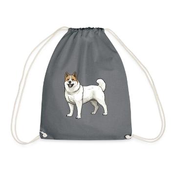Akita Hund Tier - Turnbeutel - Grau - Vorne