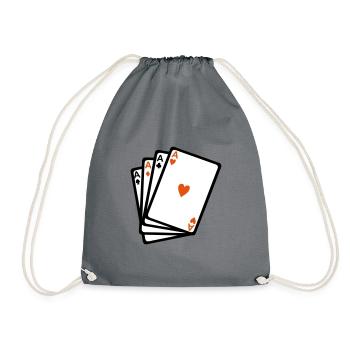carte jeux poker as carre - Sac de sport léger - gris - Devant