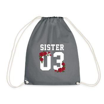 Sister yolo family best friends bestie love - Drawstring Bag - grey - Front