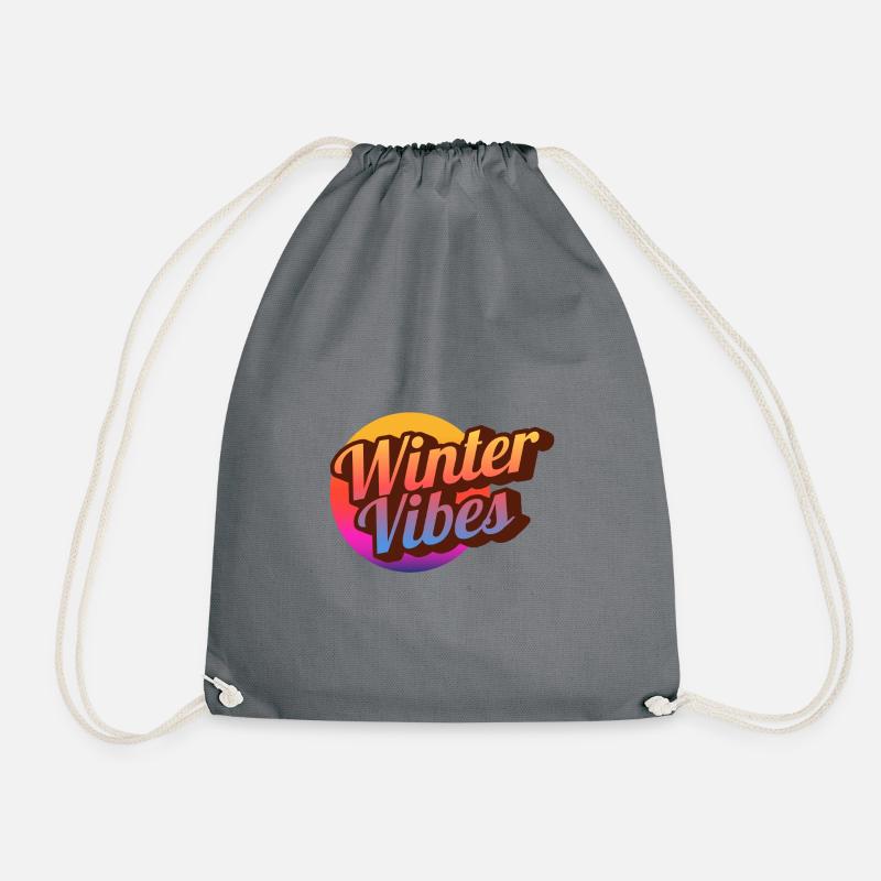Winter Vibes Retro Gradient - Drawstring Bag - grey