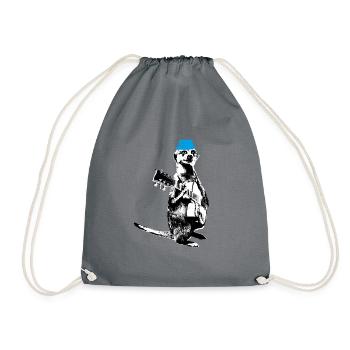 Suricate Guitariste White BG Cyan Hat - Sac de sport léger - gris - Devant