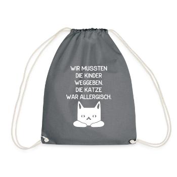 Katze war allergisch - Turnbeutel - Grau - Vorne