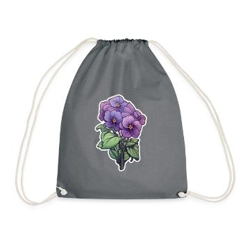 Pansy - Drawstring Bag - grey - Front