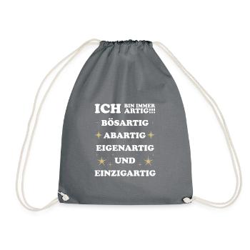 Ich bin immer artig - Turnbeutel - Grau - Vorne
