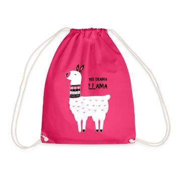 no drama llama - Drawstring Bag - fuchsia - Front
