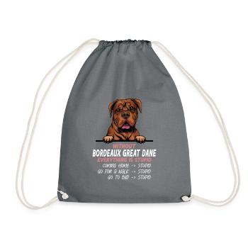 Ohne Deutsche Dogge ist alles doof - Turnbeutel - Grau - Vorne