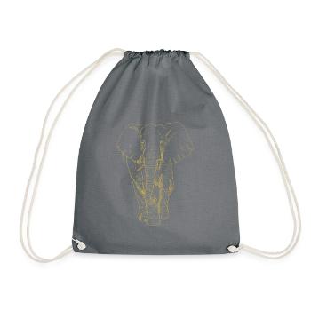 Motifs illustrés avec éléphant - Sac de sport léger - gris - Devant