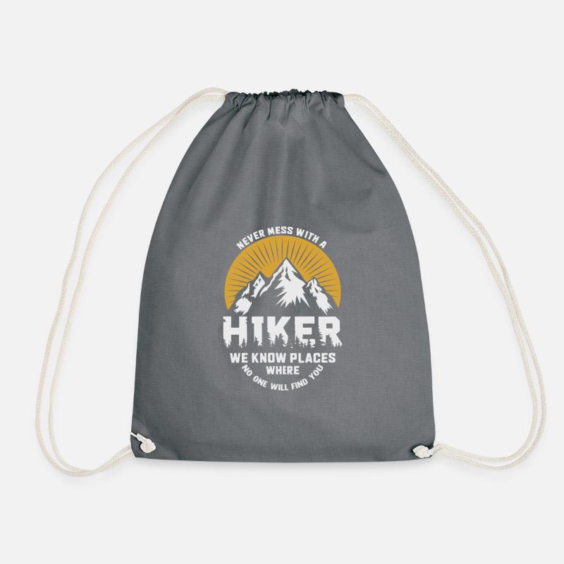 never mess with a hiker - Drawstring Bag - grey