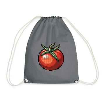 Icône pixel tomate - Sac de sport léger - gris - Devant