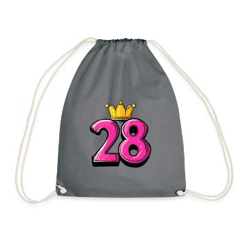 28 Number Krone - Drawstring Bag - grey - Front