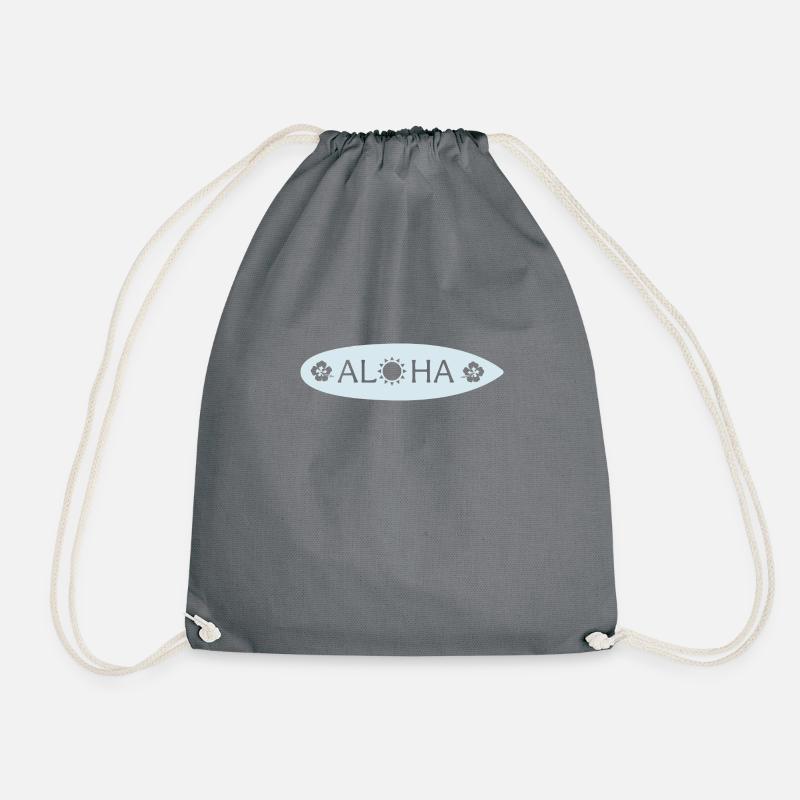 Aloha Surfbrett - Turnbeutel - Grau