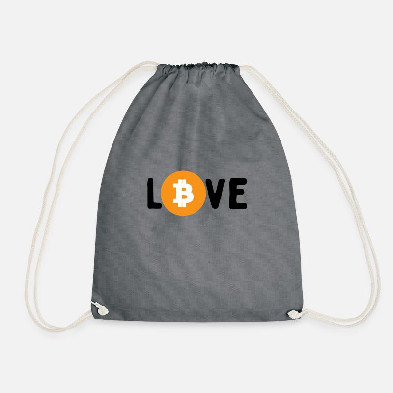 Love Bitcoin - Turnbeutel - Grau