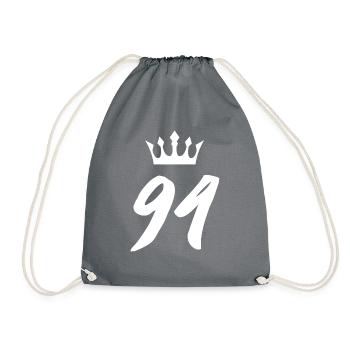 94 Number crown - Drawstring Bag - grey - Front
