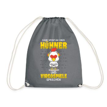 Hühnerflüsterer Huhn Hühnerhalter Hühner - Turnbeutel - Grau - Vorne