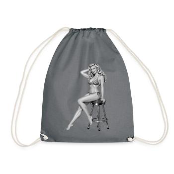 Klassisches Pin-up: Blonde Retro-Schönheit - Turnbeutel - Grau - Vorne