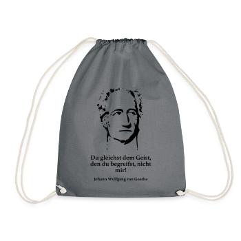 Goethe: Du gleichst dem Geist, den du begreifst, - Turnbeutel - Grau - Vorne