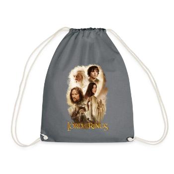 The Lord Of The Rings Frodo, Gandalf, Aragorn & Co - Drawstring Bag - grey - Front