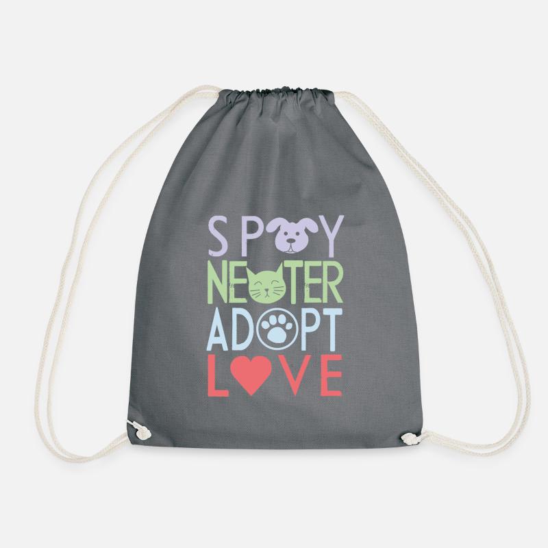 Spay, neuter, adopt, love - Turnbeutel - Grau