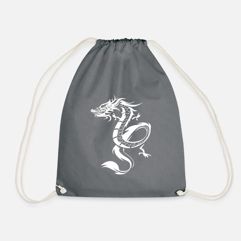 Chinese dragon symbol - Drawstring Bag - grey
