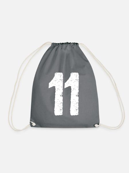 11 Zahl Vintage - Turnbeutel - Grau