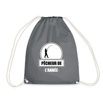 Pêcheur de l'année t-shirt homme pêche cadeau - Sac de sport léger - gris - Devant