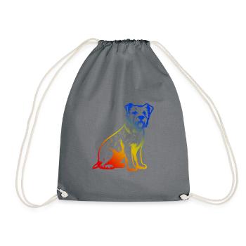 West Highland White Terrier Dog - Drawstring Bag - grey - Front