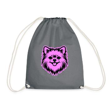 Tête de chien de Poméranie - Sac de sport léger - gris - Devant