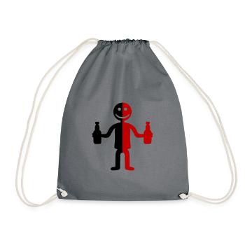 Stick Figure Beer - Drawstring Bag - grey - Front