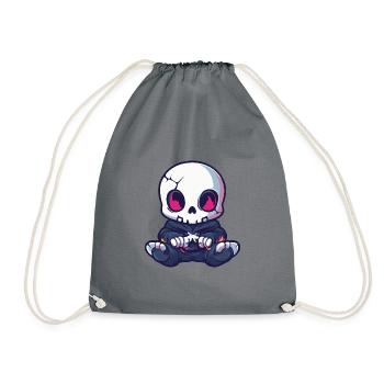 Zombie Halloween Skelett Baby - Turnbeutel - Grau - Vorne