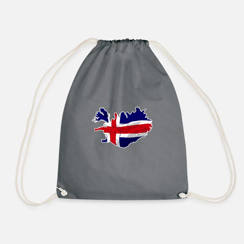 Iceland Flag Map - Turnbeutel - Grau