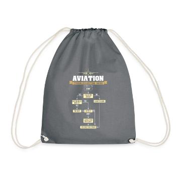 Aviation Troubleshooting Guide Airplane Gift Shirt - Drawstring Bag - grey - Front