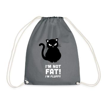 I'm not FAT! I'm fluffy. - Drawstring Bag - grey - Front