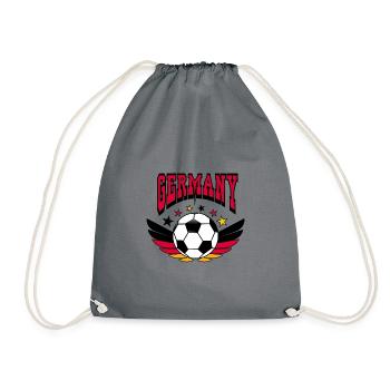 Fußball Shirt Germany Retro College Look Style - Turnbeutel - Grau - Vorne