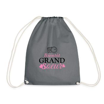 Bientôt grande soeur, Future grande soeur - Sac de sport léger - gris - Devant
