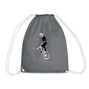 BMX Race Racing Mountainbike Motocross - Turnbeutel - Grau - Vorne