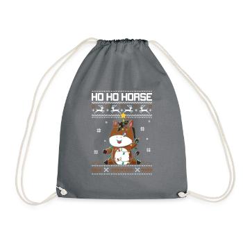Christmas Horses Gifts - Drawstring Bag - grey - Front