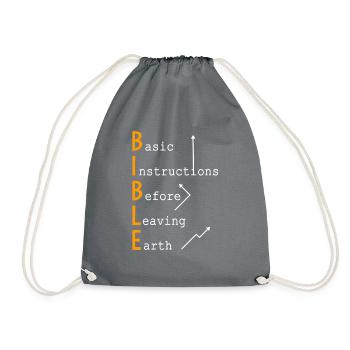 BIBLE - Instructions de base avant de quitter la Terre - Sac de sport léger - gris - Devant