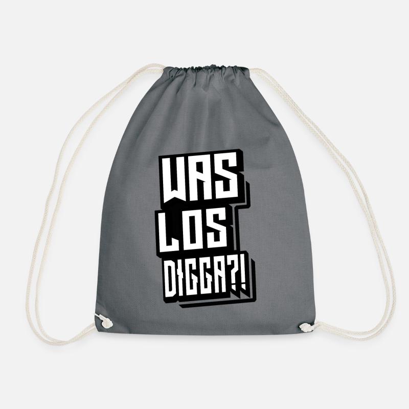 Was los Digga - Turnbeutel - Grau