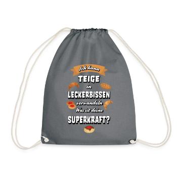 Bäcker backen Bäckerin Hobby Bäcker Geschenkidee - Turnbeutel - Grau - Vorne