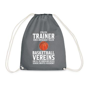 Basketball Trainer Basketballtrainer Geschenk - Turnbeutel - Grau - Vorne