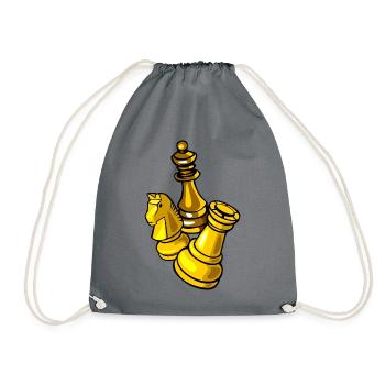 Schachfiguren - Turnbeutel - Grau - Vorne