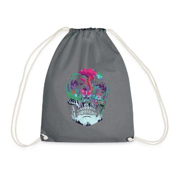 Skull nature - Drawstring Bag - grey - Front