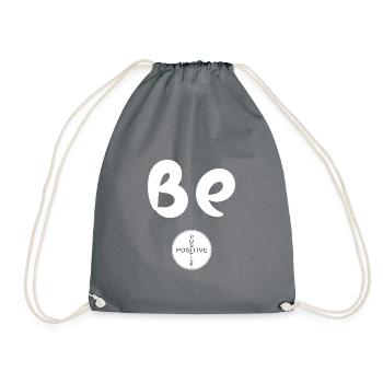 Being positive - Motivation - Drawstring Bag - grey - Front
