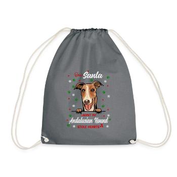 Andalusischer Laufhund Hund Weihnachten Hunderasse - Turnbeutel - Grau - Vorne