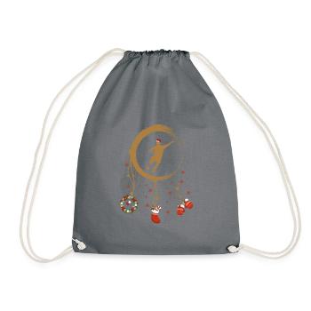 Fussball Weihnachten Weihnachtstraumfänger - Turnbeutel - Grau - Vorne