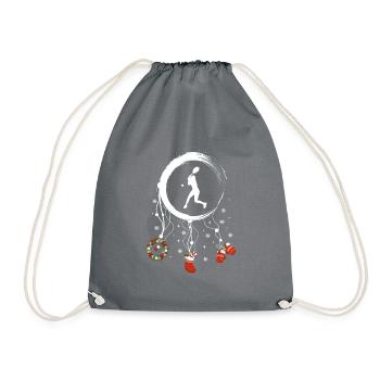 Tennis Frau Weihnachten Weihnachtstraumfänger - Turnbeutel - Grau - Vorne