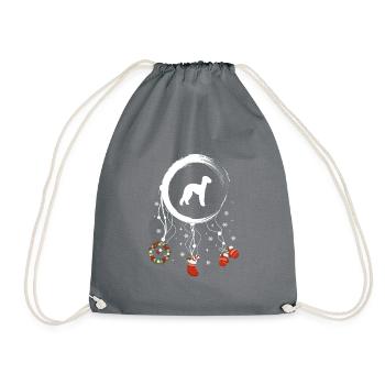 Bedlington Terrier Weihnachten Weihnachtstraumfäng - Turnbeutel - Grau - Vorne