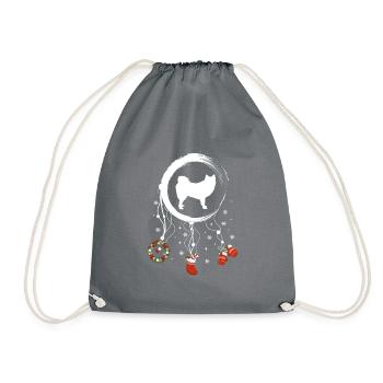 Finnischer Lapphund Weihnachten Weihnachtstraumfän - Turnbeutel - Grau - Vorne