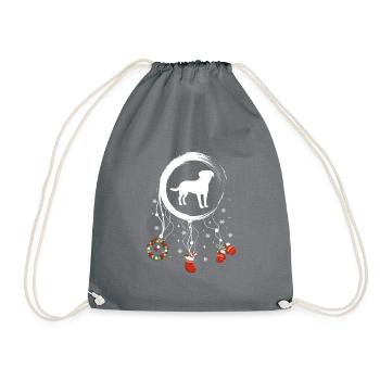 Großer Schweizer Sennenhund Weihnachten Weihnachts - Turnbeutel - Grau - Vorne